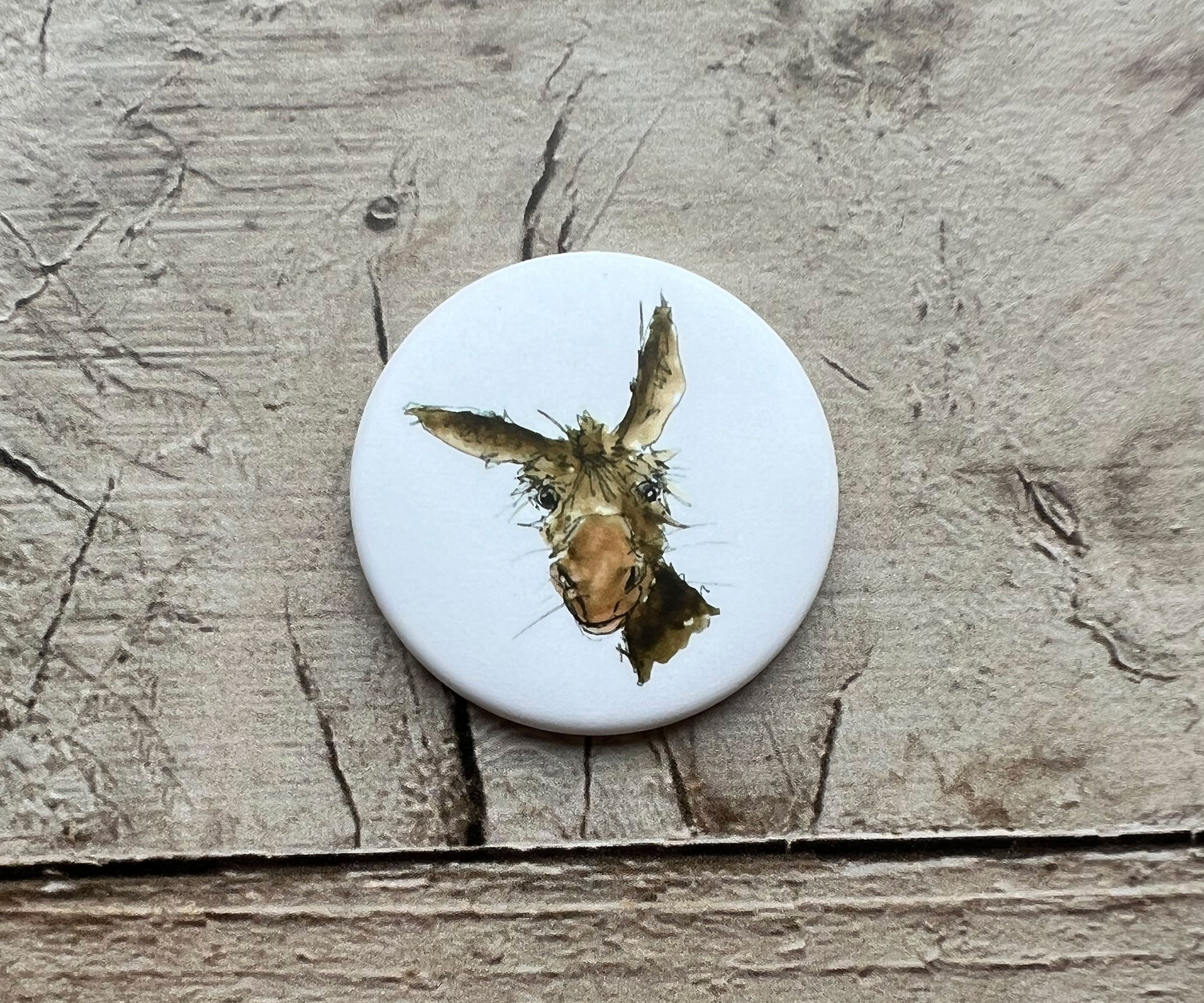 Kühlschrankmagnet | entzückender Esel | Magnetbutton mit Aquarellmotiv | Eselmagnet