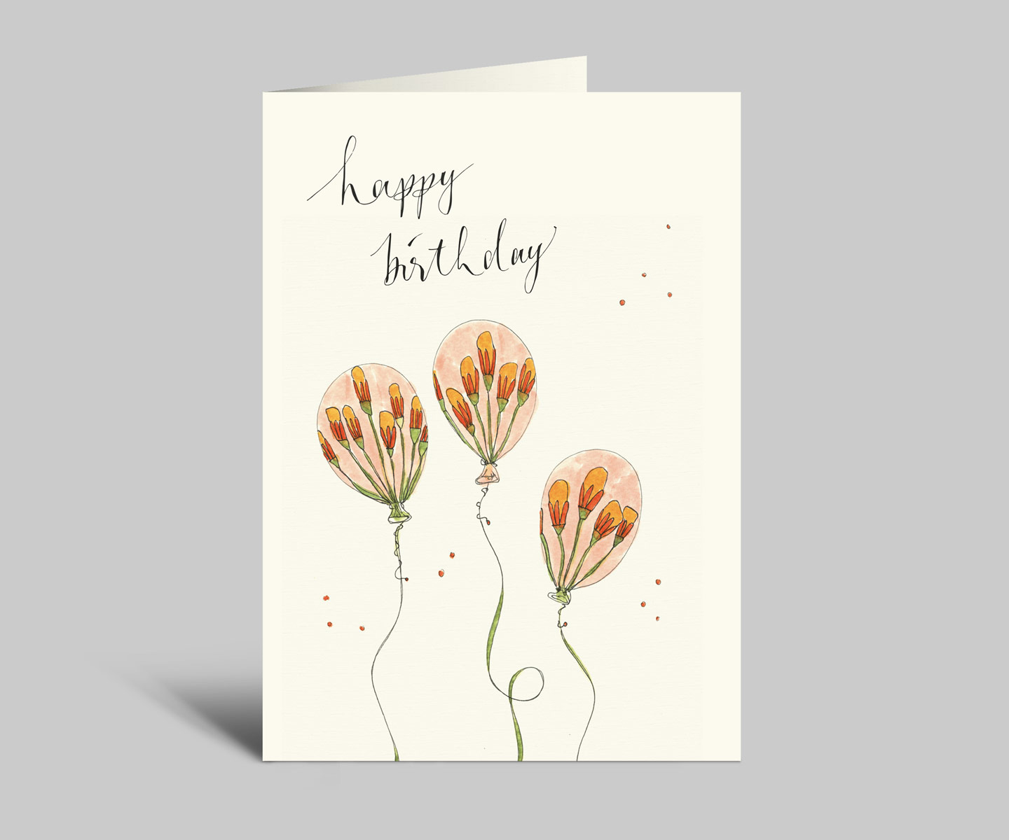 Klappkarte zum Geburtstag | Ballons mit Blumen | Happy Birthday | Glückwunschkarte 