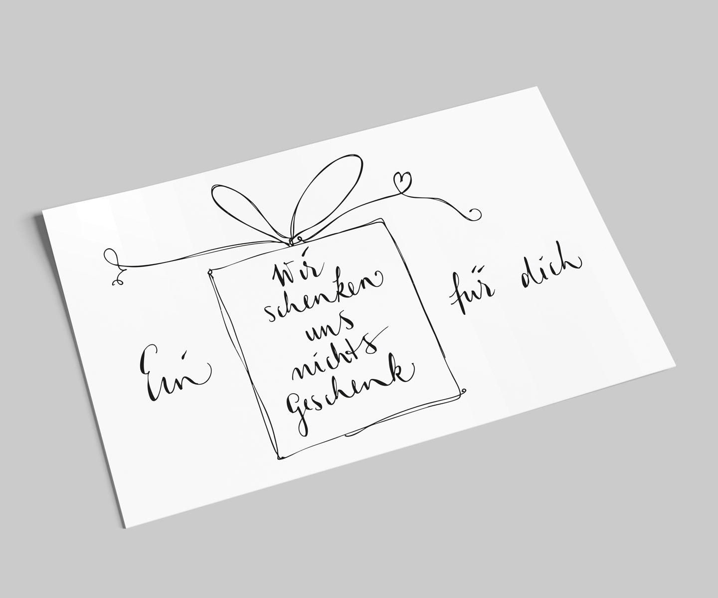 Spruchkarte | Ein wir-schenken-uns-nichts Geschenk für dich | Karte mit Handlettering Spruch | Weihnachten oder Geburtstag