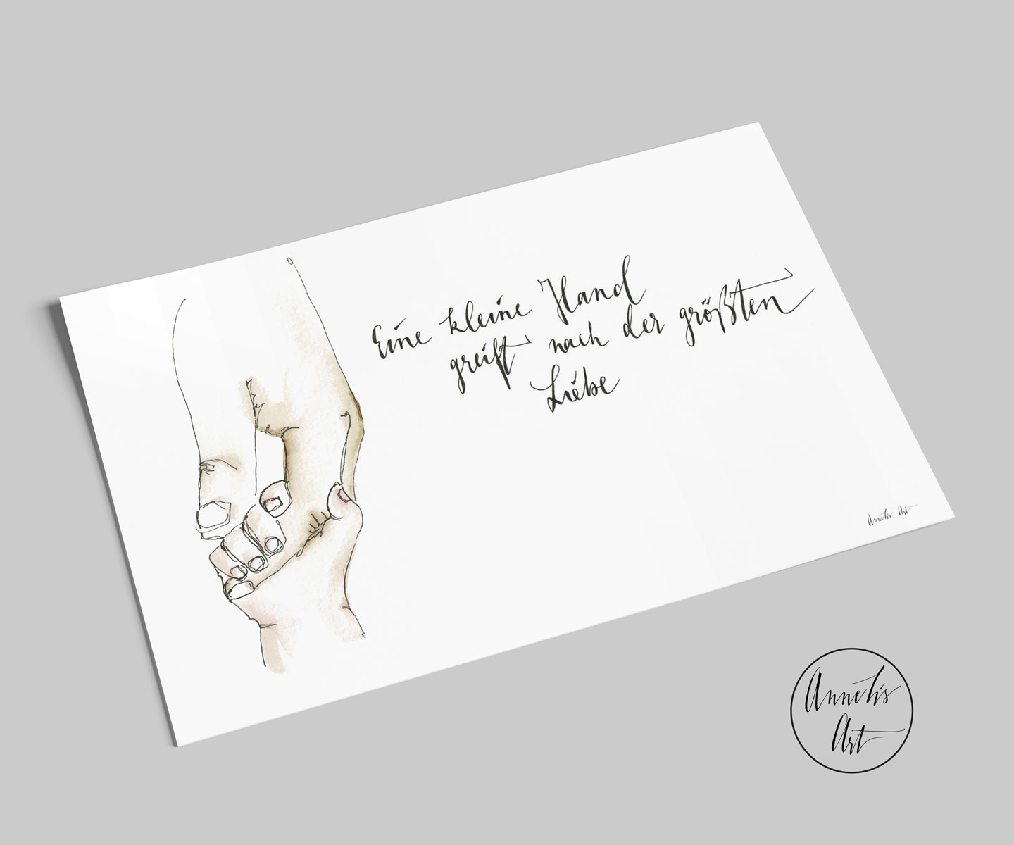 Postkarte zur Geburt - Eine kleine Hand