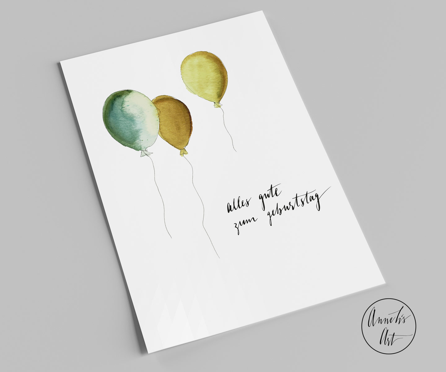 Geburtstagskarte mit Luftballons Alles Gute