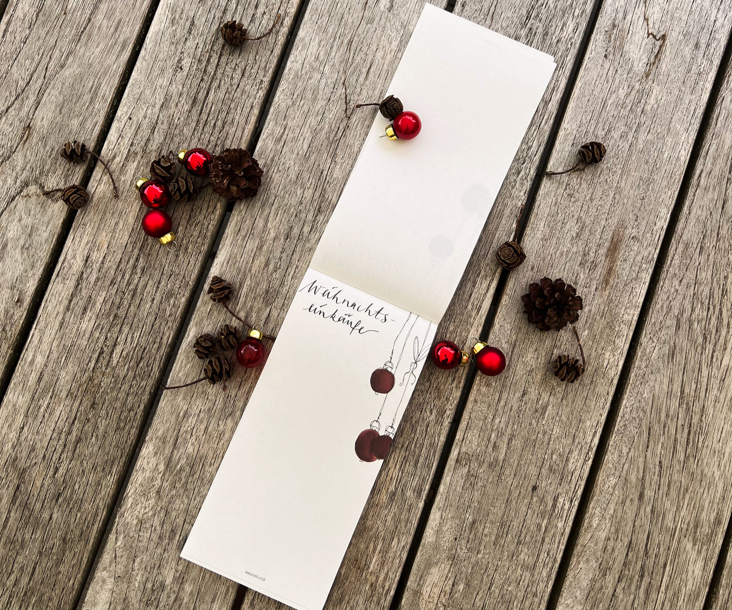 Notizblock - Weihnachtlicher Einkaufszettel | DIN lang mit 99 x 210 mm