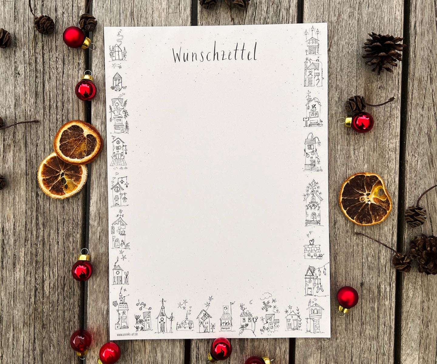 Weihnachtsblock "Wunschzettel" | DIN A4  25 Blatt auf hochwertigem Recycling-Papier