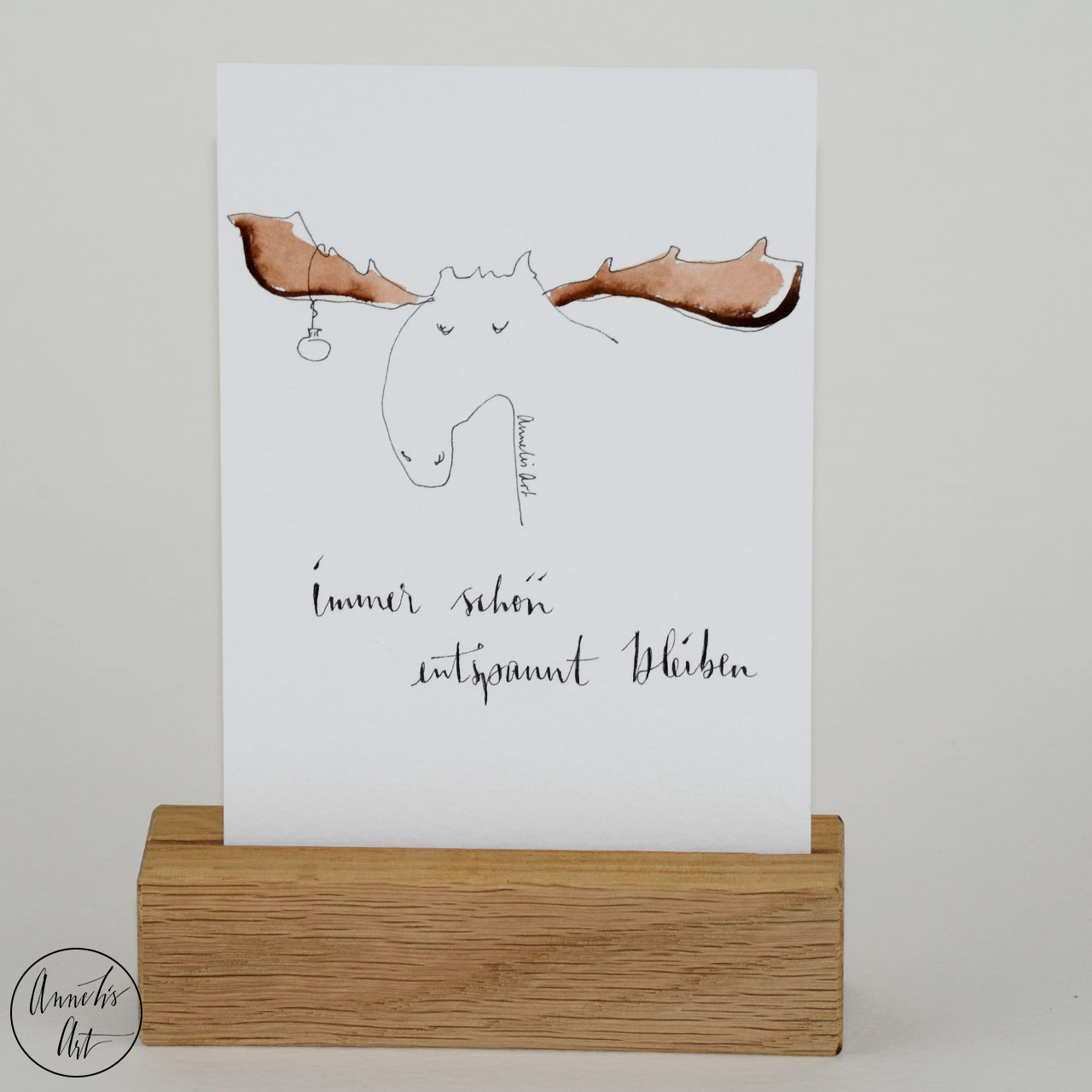 Weihnachtskarte - Entspannter Elch | Klappkarte | Grußkarte mit Umschlag