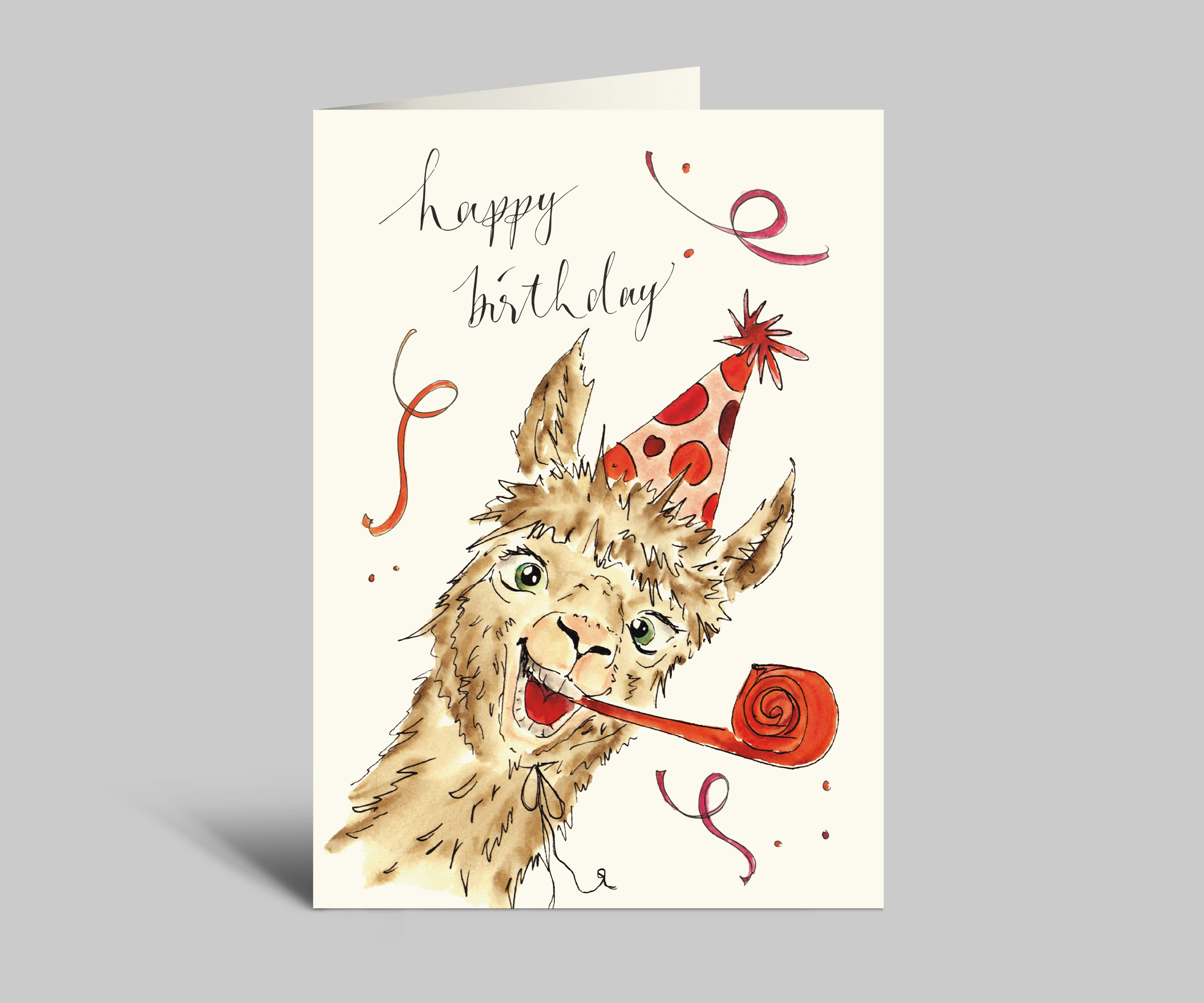Geburtstagskarte | Alpaka (Neuaflage) | Happy Birthday | Klappkarte mit Umschlag