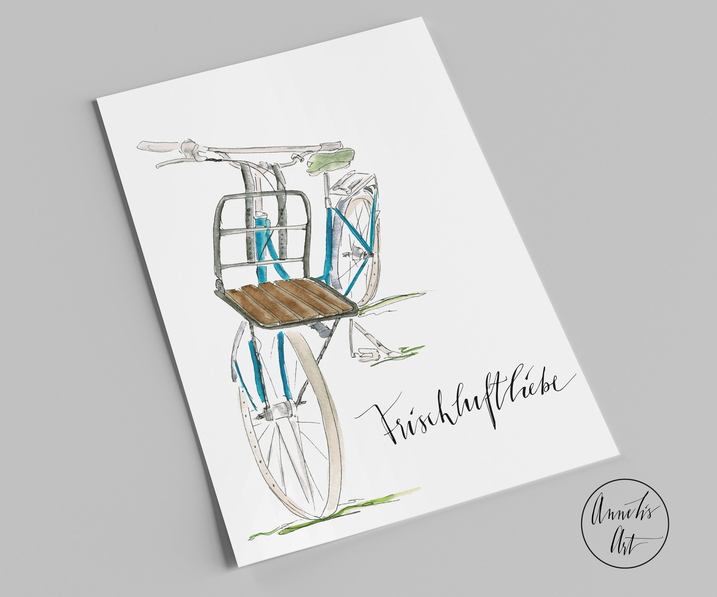 Postkarte | Frischluftliebe mit Fahrrad