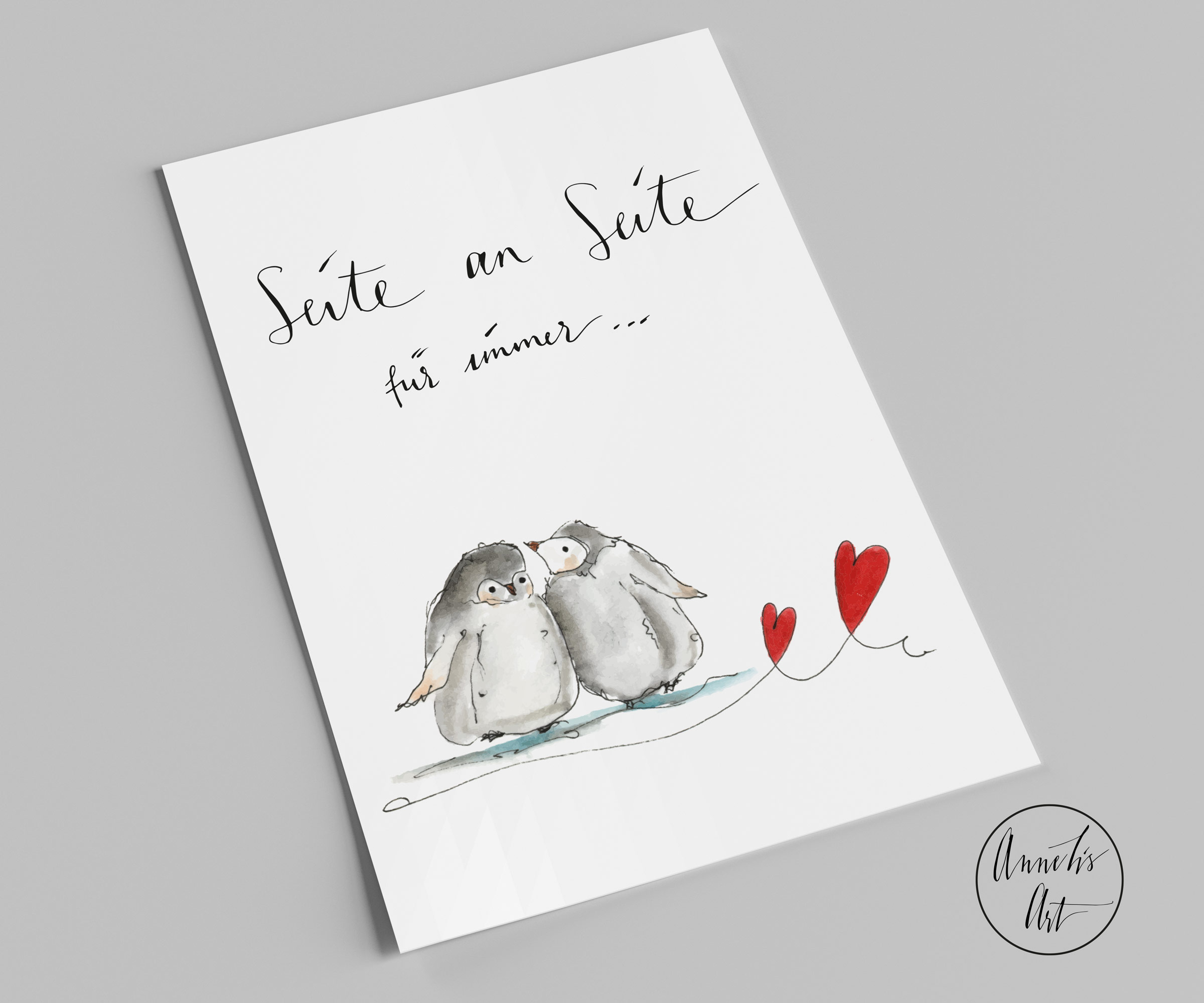 Liebeskarte | Valentinstagskarte | Seite an Seite für immer | Postkarte für Liebende