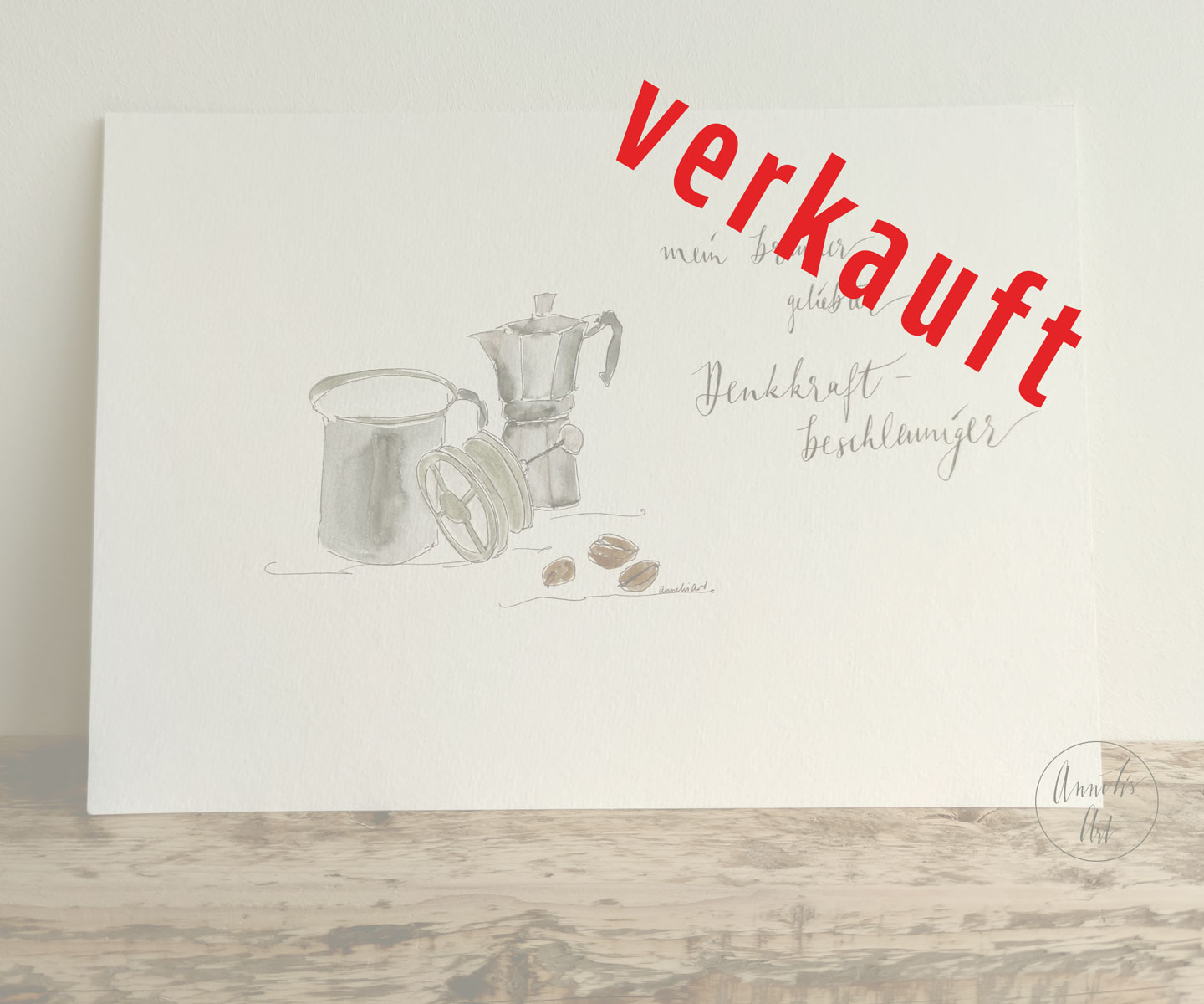 Wandbild für Kaffeeliebhaber "Brauner Denkraftbeschleuniger" Einzelstück