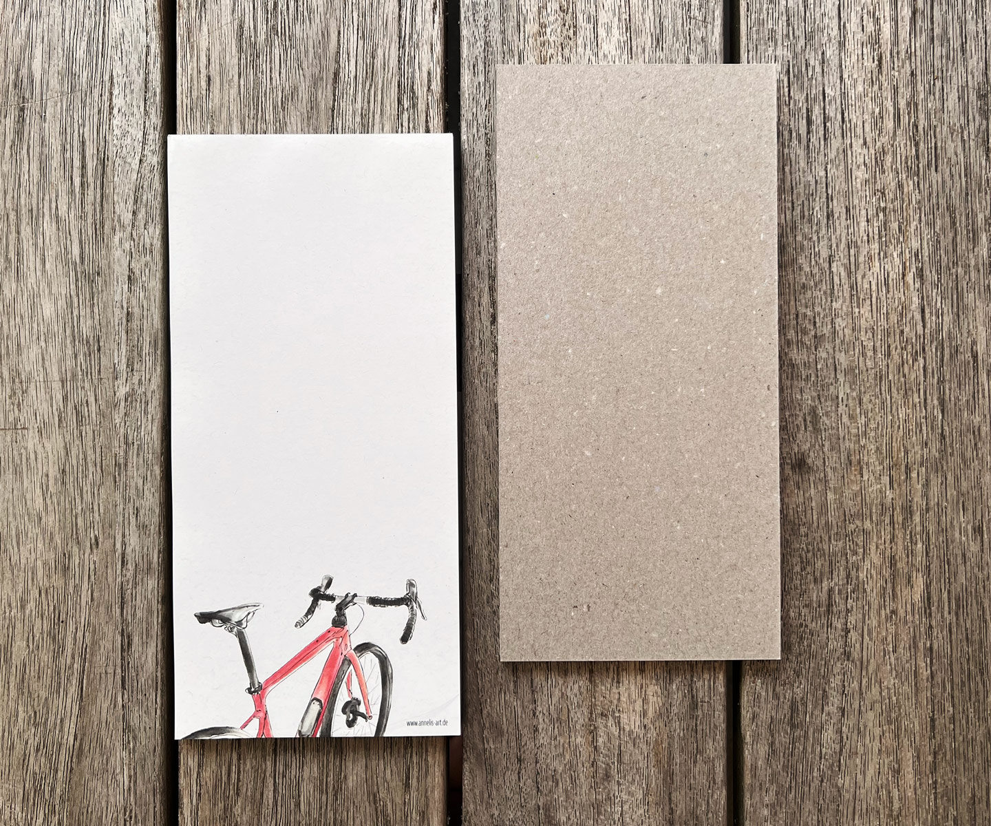 Notizblock Rennrad für Damen |  DIN lang mit 99 x 210 mm