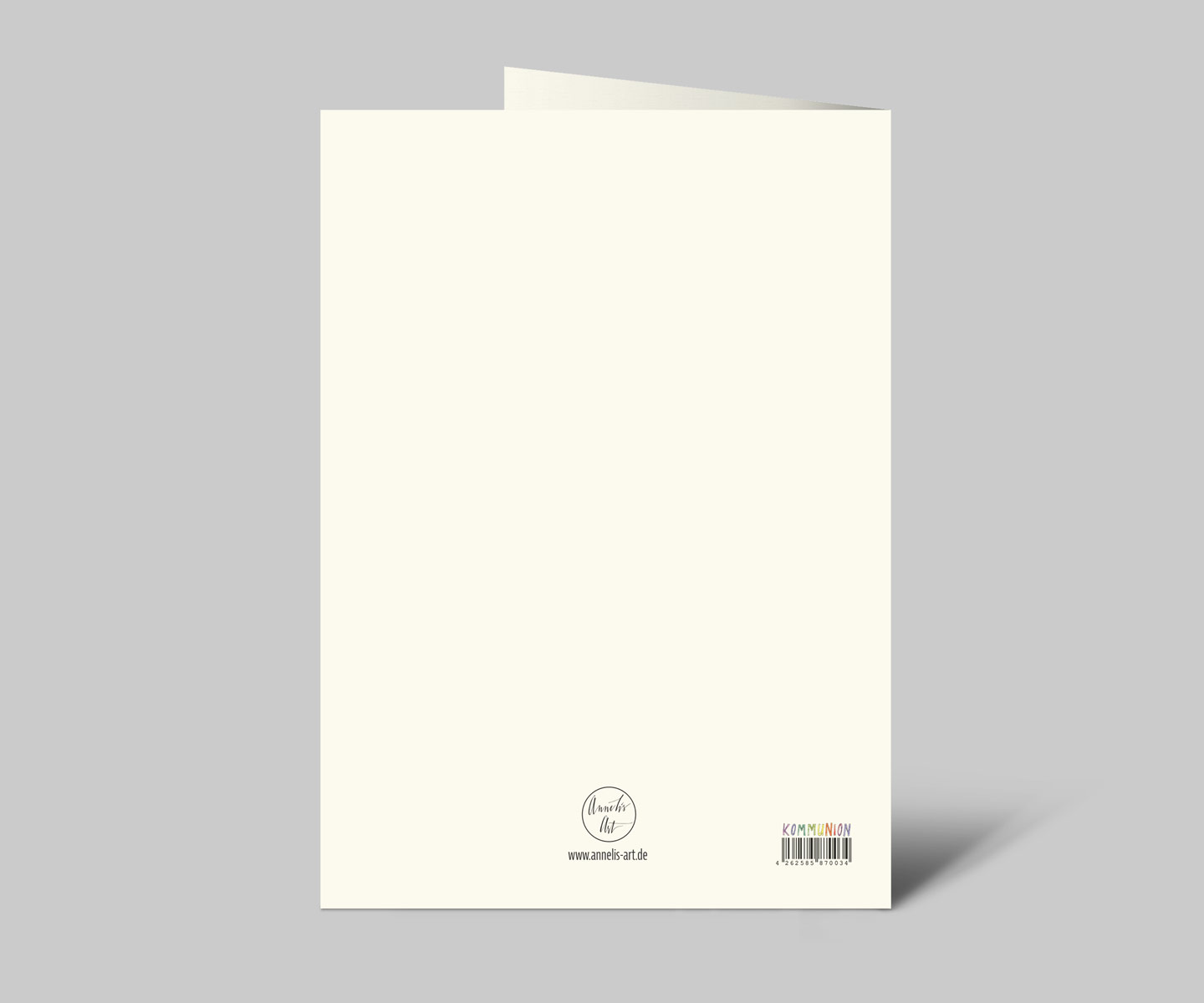 Karte zur Kommunion | bunter Fisch, Vogel und Kreuz | Zu deiner Kommunion | Aquarellkarte mit Umschlag