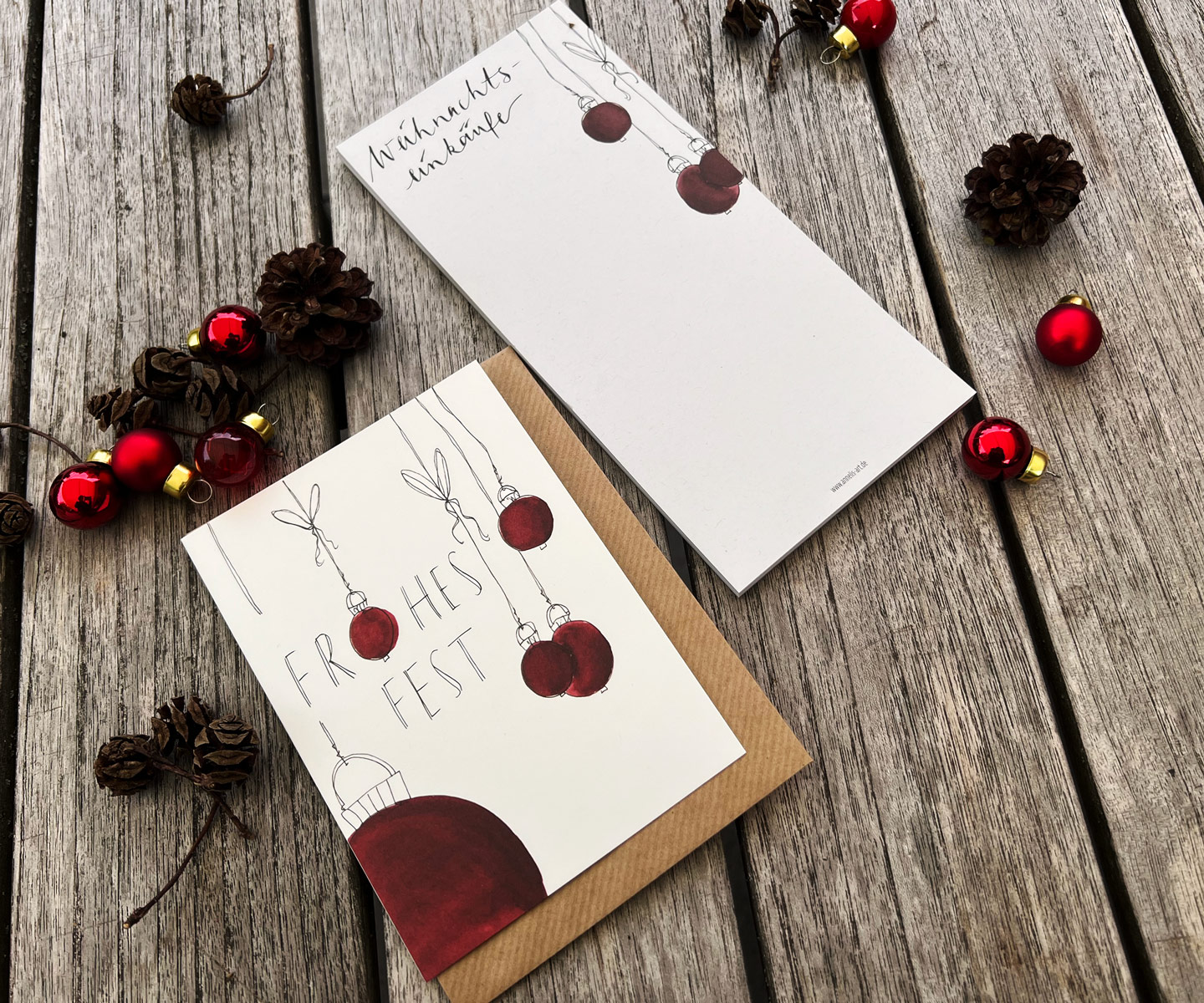 Notizblock - Weihnachtlicher Einkaufszettel | DIN lang mit 99 x 210 mm