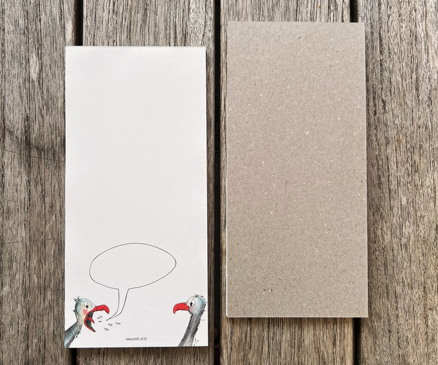 Lustiger Notizblock mit Schreimöwen | DIN lang mit 99 x 210 mm