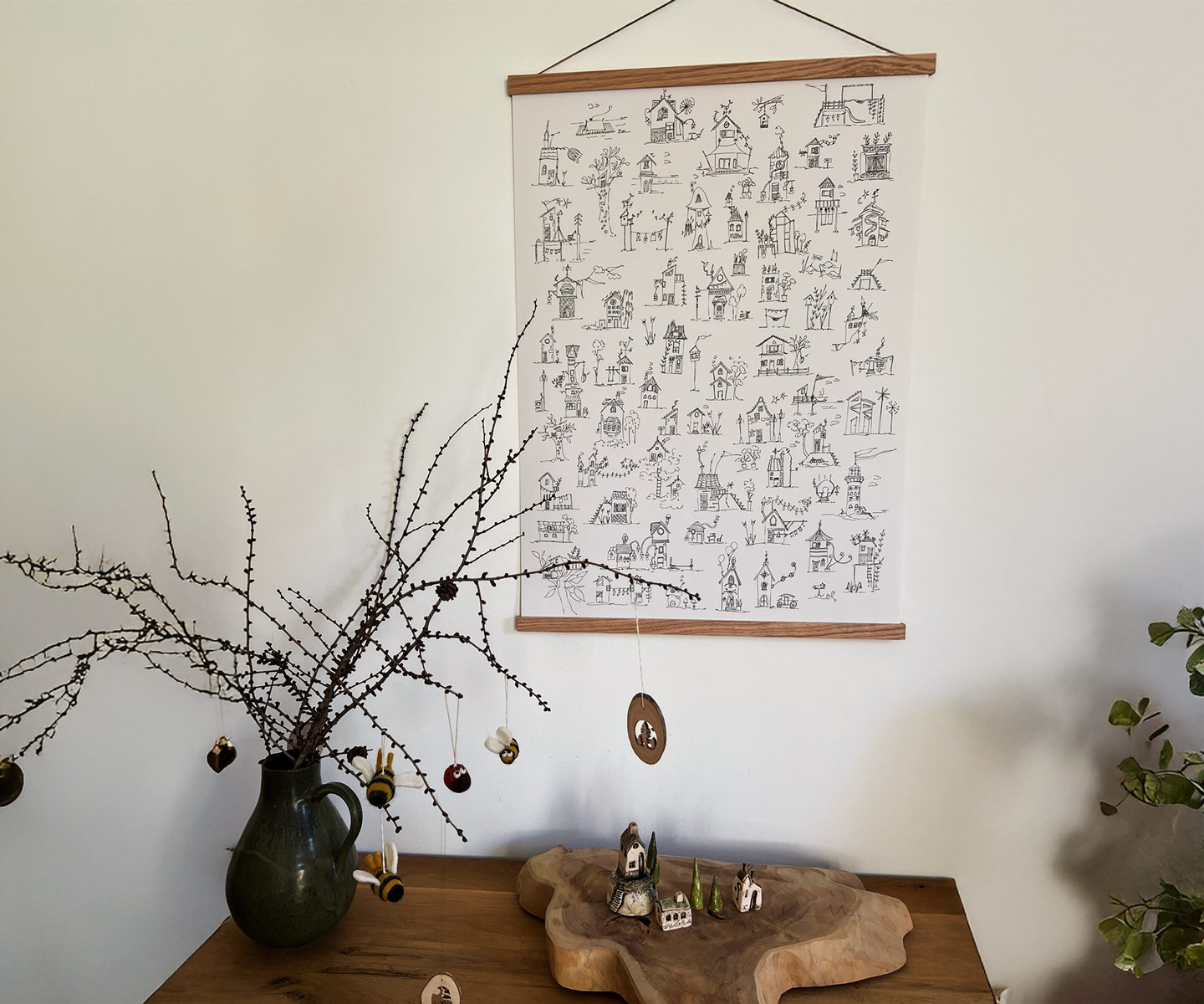 Wimmelbild Poster | detailreiche Häuschen | hochwertiger Kunstdruck |  50 x 70 cm